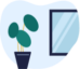 visuel d'une plante et d'une fenêtre dans une maison