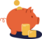 tirelire avec pièce de monnaies pour symboliser les économies